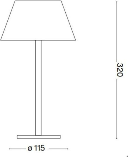 Ideal Lux Metal Table Lamp LED with Brown Shade and Base