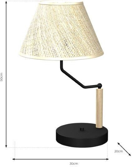 Eko Light Etna Metal Table Lamp for Socket E27 with Beige Shade and Black Base