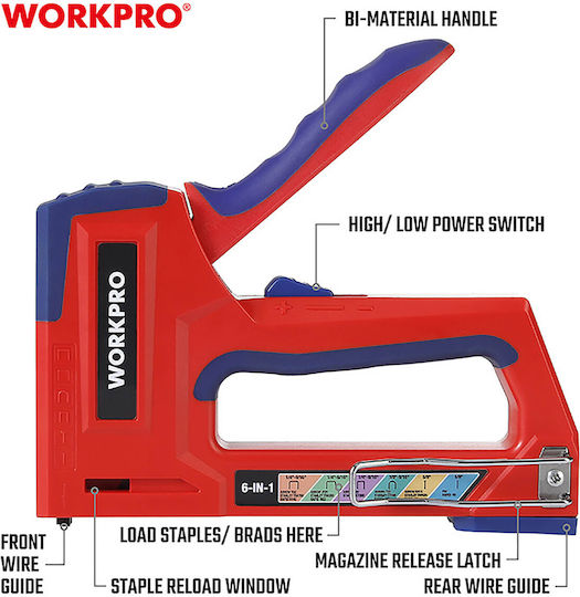 WorkPro WP223002 Καρφωτικό Χειρός για Συνδετήρες