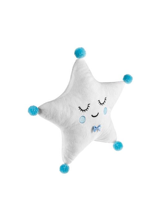 Decorative Throw Pillow Star Pattern Sky Embroidery White 36x36 cm