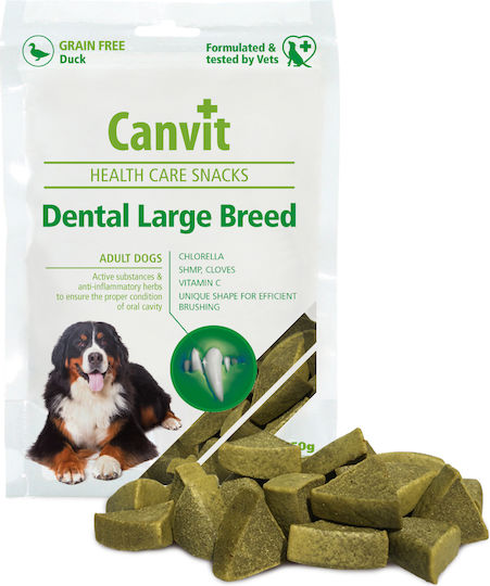 Canvit Dental Large Breed Zahnpflege Behandelt Hund für Große Rassen mit Geschmack Huhn 250gr