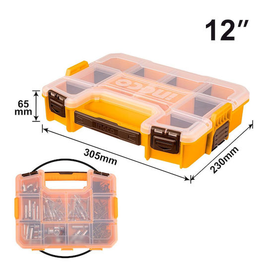 Ingco Tool Compartment Organiser 9 Slot Yellow