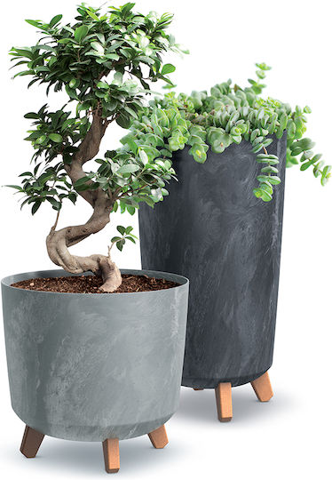 Prosperplast Gracia Slim Γλάστρα Τσιμεντένια Concrete Effect 19.5x19.5x36.5εκ.