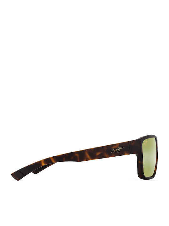 Maui Jim Men's Sunglasses with Brown Tartaruga Plastic Frame and Green Lens HT661-10B