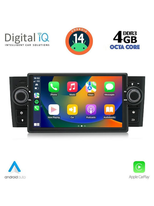 Digital IQ Car Audio System for Fiat Grande Punto 2005-2012 (Bluetooth/USB/WiFi/GPS/Apple-Carplay/Android-Auto) with Touch Screen 7"