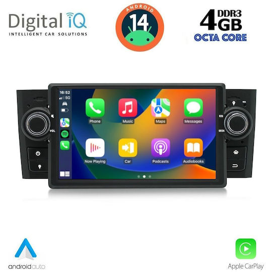Digital IQ Ηχοσύστημα Αυτοκινήτου για Fiat Grande Punto 2005-2012 (Bluetooth/USB/WiFi/GPS/Apple-Carplay/Android-Auto) με Οθόνη Αφής 7"