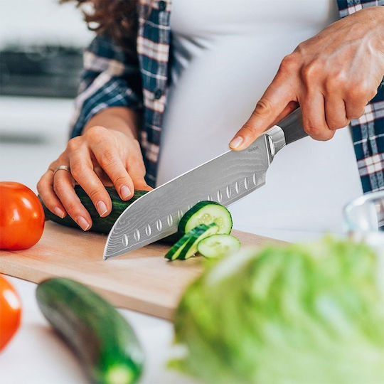 Orion Дамаски Нож Santoku от Дамаска Стомана 31см