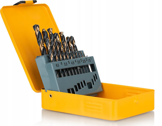 Smart Set of 19 Diamond Drills HSS with Cylindrical Shank for Metal