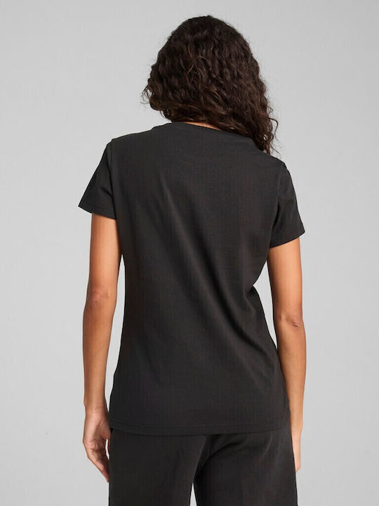 PUMA Essentials Script T-Shirt Black