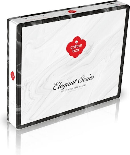 Cotton Box Σετ Παπλωματοθήκη Διπλή με 2 Μαξιλαροθήκες & 1 Σεντόνι 200x220cm Blue