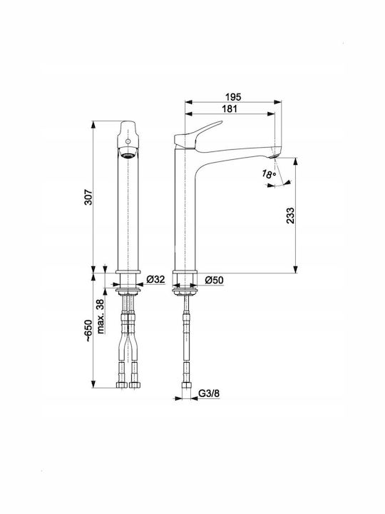 KFA Mixing Sink Faucet Silver