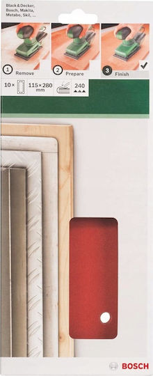 Bosch Sandpaper K240 115x280mm Set 10pcs