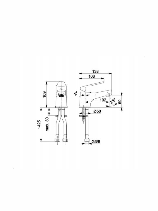 KFA Mixing Sink Faucet Silver