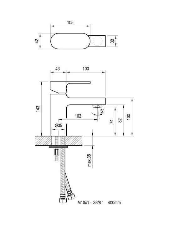 Ravak Mixing Sink Faucet Silver