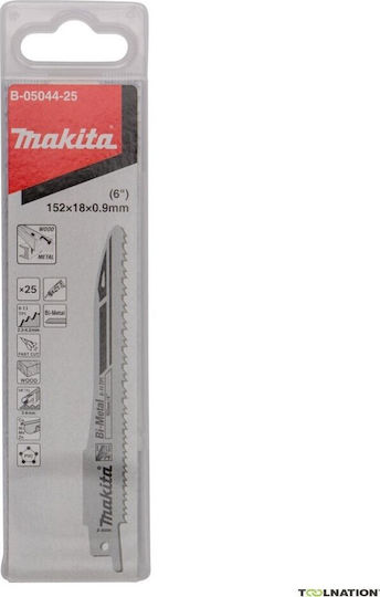Makita Reciprocating Saw Blade Bim 152x0.9mm 25pcs Wood Metal PVC Fast