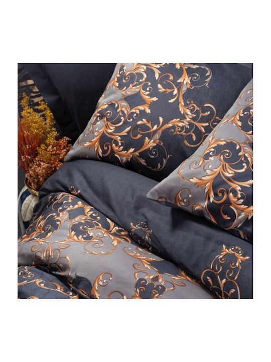 Cotton Box Bettbezug-Set Doppelbett mit 4 Kissenbezügen & 1 Bettlaken 200x220 Navy Blue