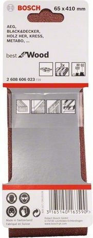 Bosch Γυαλόχαρτο K60 65x410mm Σετ 3τμχ