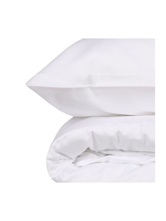 Cotton Box Duvet Cover Set Double with 2 Pillowcases & 1 Sheet 200x220 White