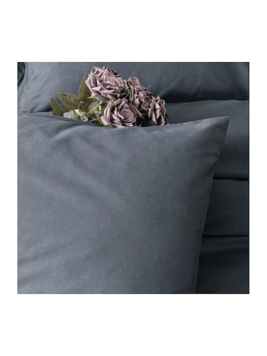 Cotton Box Set Husă de Pilotă Bumbac Dublă cu 2 Fețe de Pernă & 1 Cearsaf 200x220 Gri