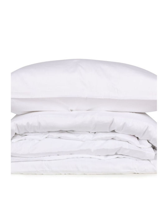 Cotton Box Duvet Cover Set Double with 2 Pillowcases & 1 Sheet 200x220 White
