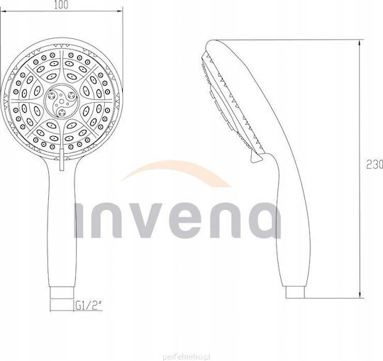 Invena Телефонен душ със спирала