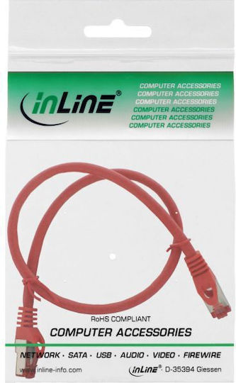 Intos Electronic S/FTP Cat.6 (Gigabit) Cablu De Rețea Ethernet 0.5m Roșu
