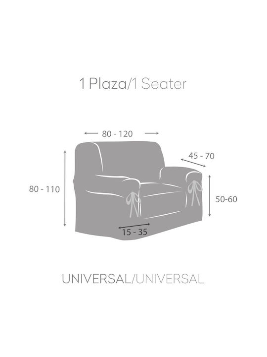 Eysa Turin Elastic Cover for Armchair Turquoise C3 1pcs F613303