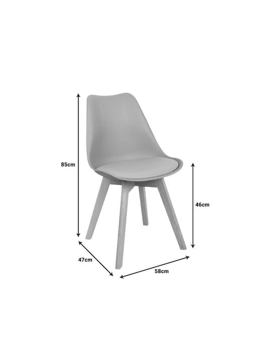Gaston Dining Room Polypropylene Chair Brown 58x47x85cm