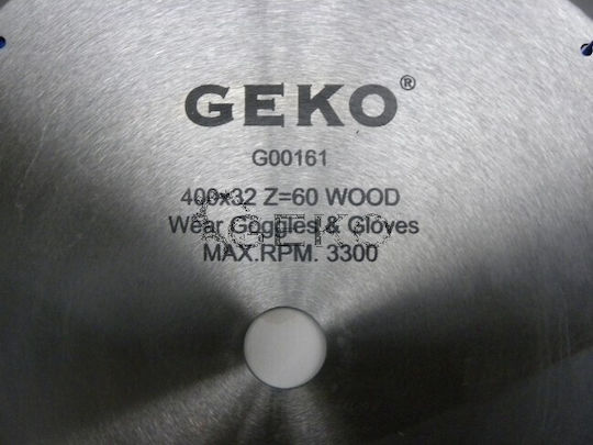 Geko Cutting Disc Wood Hole Diameter 400mm with 60 Teeth 1pcs