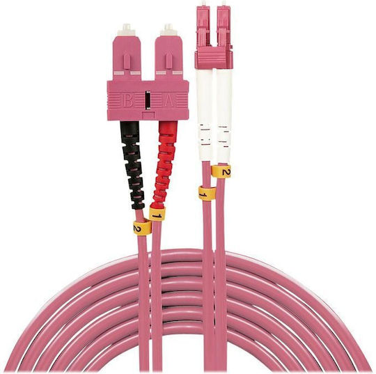 Lindy Lindy Optical Fiber Cable LC-SC 3m Pink