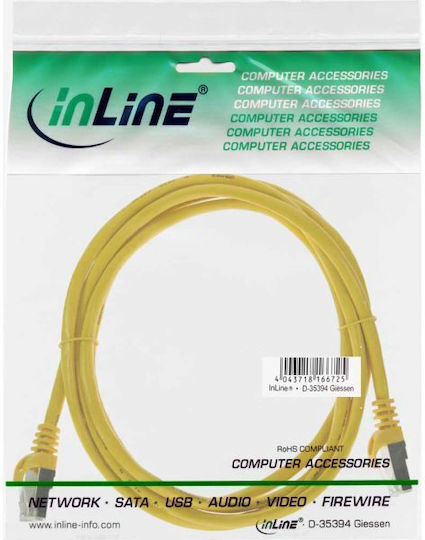 InLine F/UTP Cat.5e (Gigabit) Καλώδιο Δικτύου Ethernet 1m Κίτρινο