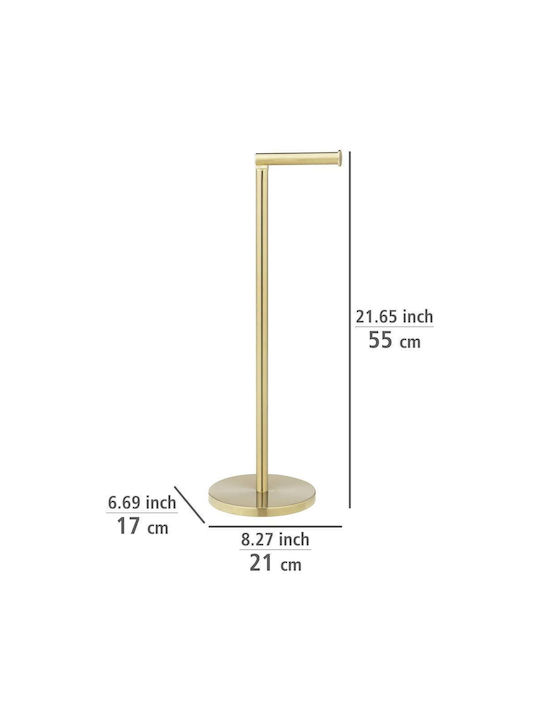 Wenko Floor Bathroom Paper Holder Metallic Gold
