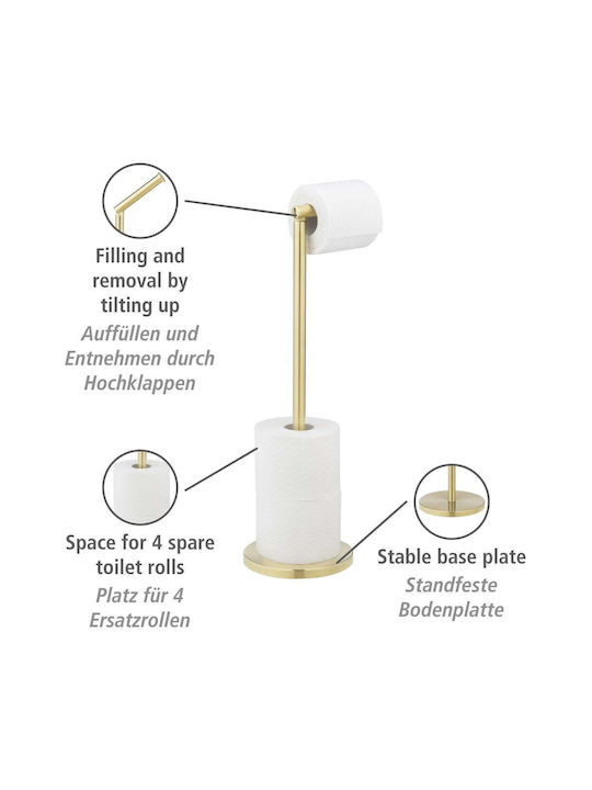 Wenko Floor Bathroom Paper Holder Metallic Gold