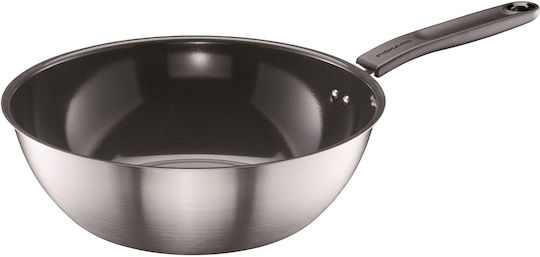 Fiskars Functional Form Wok από Ανοξείδωτο Ατσάλι με Κεραμική Επίστρωση 28cm