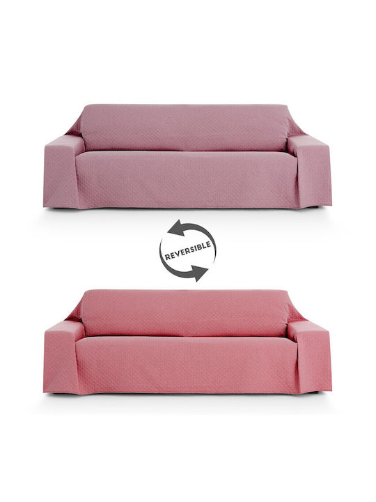 Eysa Eysa Ριχτάari Dreisitzer-Sofa Wurf 260x270cm Silber Rosa