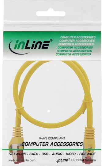 Intos Electronic S/FTP Cat.6 (Gigabit) Καλώδιο Δικτύου Ethernet 0.3m Κίτρινο