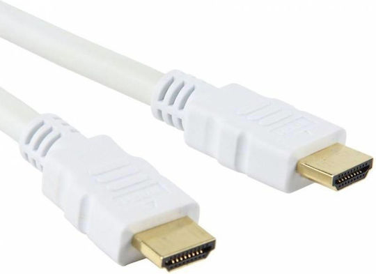 Techly Cable HDMI male - HDMI male 1m Λευκό