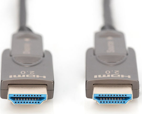 Digitus HDMI 2.0 Premium Високоскоростен 4K 60Hz HDR HDMI Кабел HDMI Мъжки - HDMI Мъжки 20м Черен