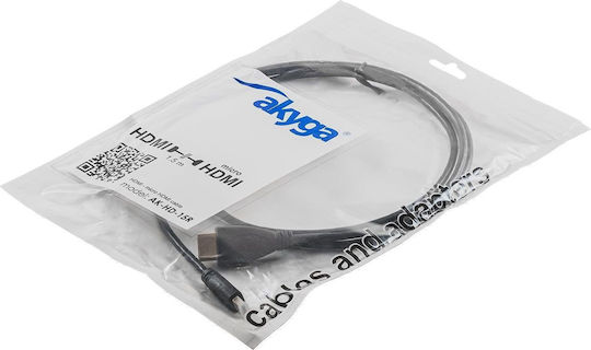 Akyga HDMI 1.4 Hochgeschwindigkeits 1080p 120Hz Kabel HDMI-Stecker - Mikro-HDMI-Stecker 1,5m Schwarz