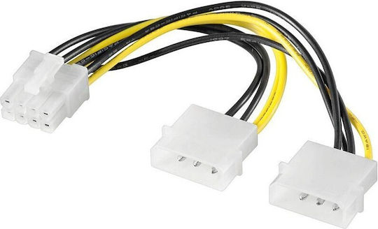 Akyga PCIe cu 8 pini - Molex cu 4 pini Cablu 0.15m Multicolor (AK-CA-29)