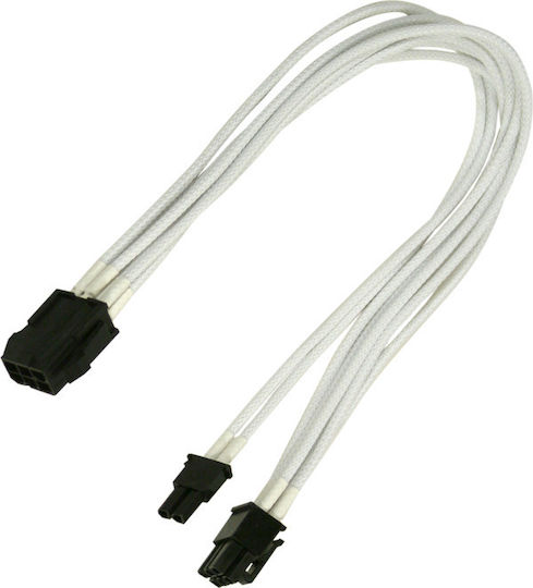 Καλώδιo Nanoxia Pci-e 6 To 6+2-pin 30 Cm Single White