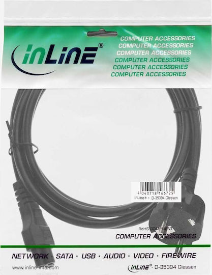InLine Schuko - IEC C5 Кабел 0.3м Черен (16656T)