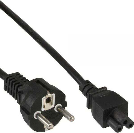 InLine Schuko - IEC C5 Cable 1m Μαύρο 16656N