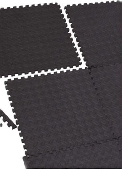 BigBuy EVA Gym Floor Puzzle Tatami Mat Black 6pcs 40x40cm