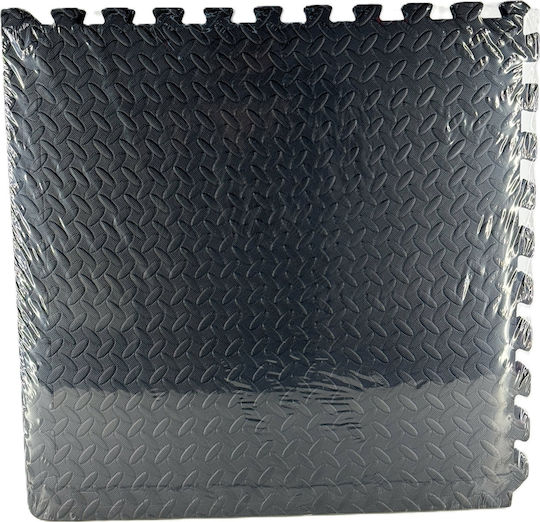 Zipro Δάπεδα Παζλ Γυμναστηρίου Μαύρα 60x60cm 6τμχ