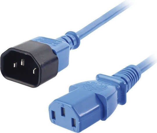 Lindy IEC C14 - IEC C13 Cable 1m Μπλε 30471