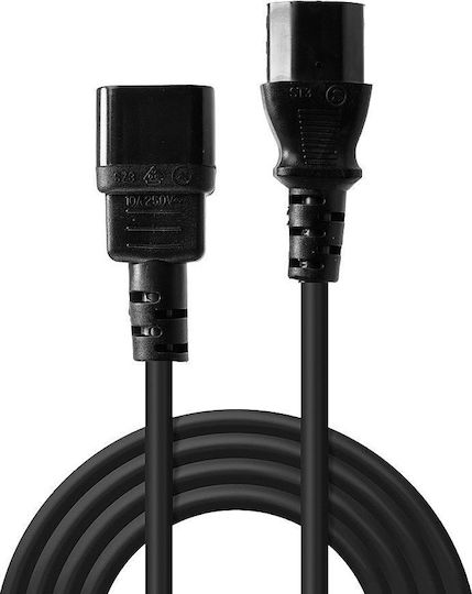Lindy IEC C14 - IEC C13 Cable 0.5m Μαύρο 30320