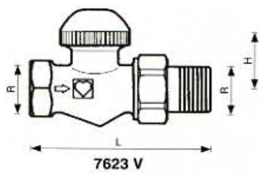 Herz Θερμοστατική Βαλβίδα Ευθεία Ts-98-v 1/2" 1762367