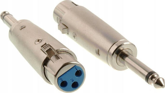 Конвертор 6.3mm мъжки към XLR женски Сребрист 1бр DM-0313-2