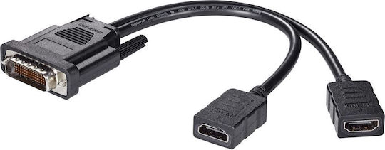 DeLock Μετατροπέας DMS-59 male σε HDMI 2x female 1τμχ 65280